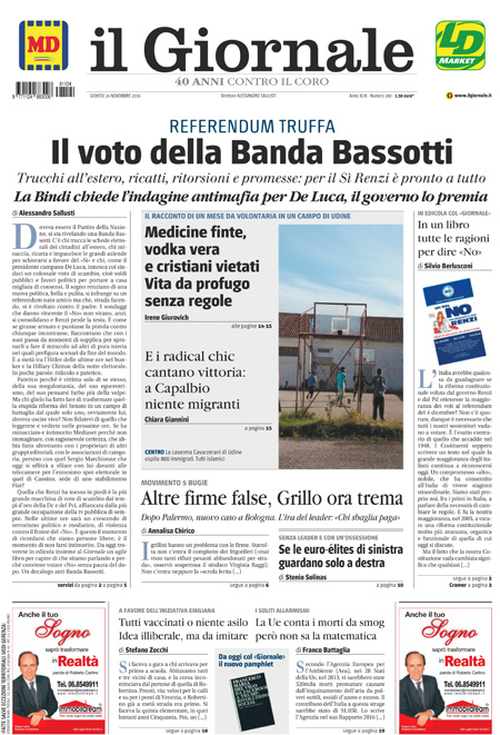 [NAZIONALE - 1] GIORN/INTERNI/PAG-PRIMA ... 24/11/16
