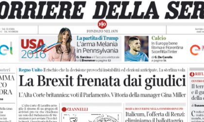 Le prime pagine dei giornali venerdì 4 novembre 2016