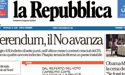Le prime pagine dei giornali venerdì 18 novembre 2016