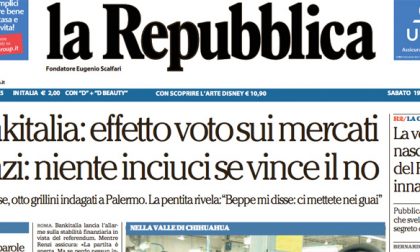 Le prime pagine dei giornali sabato 19 novembre 2016