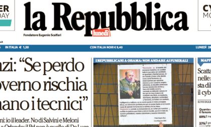 Le prime pagine dei giornali lunedì 28 novembre 2016
