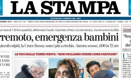 Le prime pagine dei giornali mercoledì 2 novembre 2016