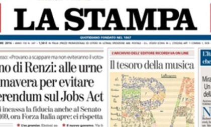Le prime pagine dei giornali giovedì 15 dicembre 2016