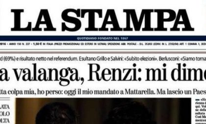 Le prime pagine dei giornali lunedì 5 dicembre 2016