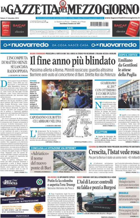 Le prime pagine di oggi
