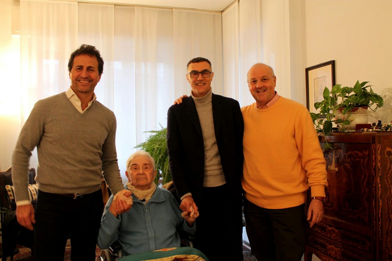 I campioni Ferri e Bergomi a casa del «talent scout» Giuseppe Bussi