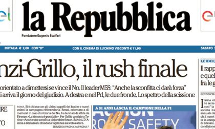 Le prime pagine dei giornali sabato 3 dicembre 2016