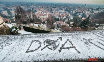 Le scritte nella neve di Città Alta
