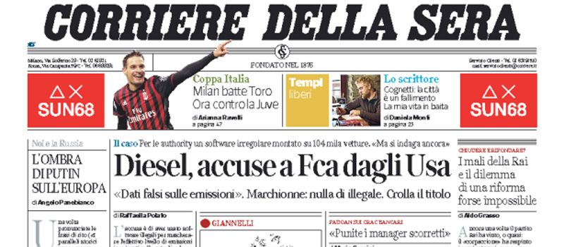 Le prime pagine dei giornali venerdì 13 gennaio 2017