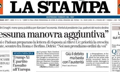 Le prime pagine dei giornali martedì 17 gennaio 2017