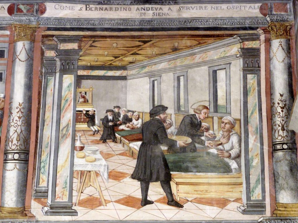 Baschenis C. il Vecchio (1564), San Bernardino visita gli infermi-Chiesa di San Bernardino(1)