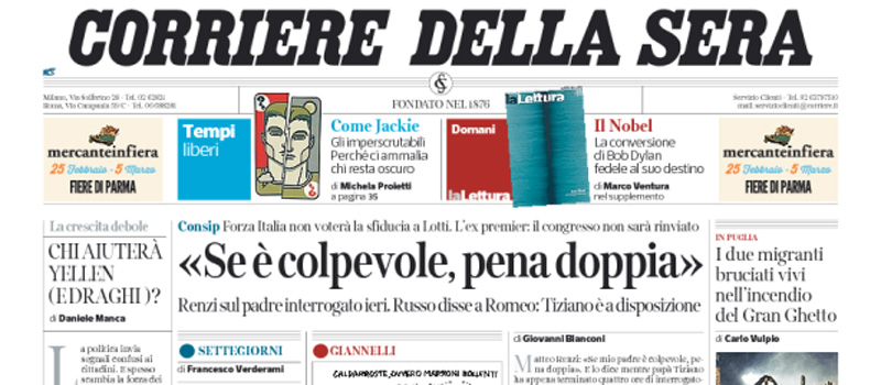 Le prime pagine dei giornali sabato 4 marzo 2017