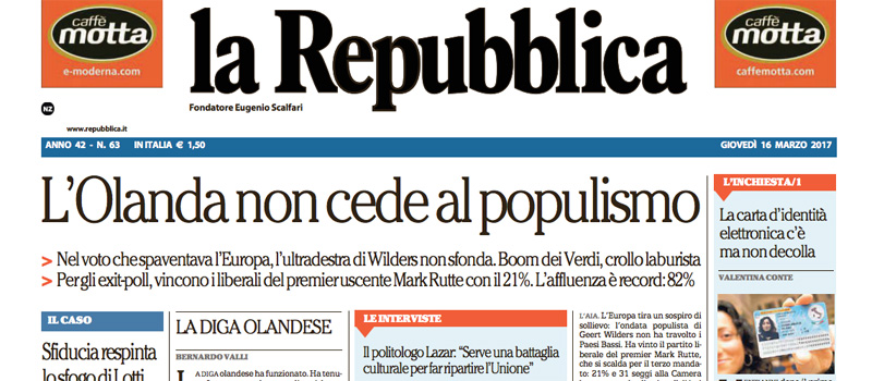 Le prime pagine dei giornali giovedì 16 marzo 2017