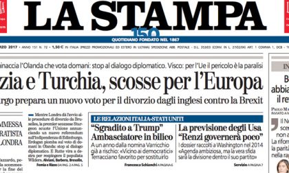 Le prime pagine dei giornali martedì 14 marzo 2017
