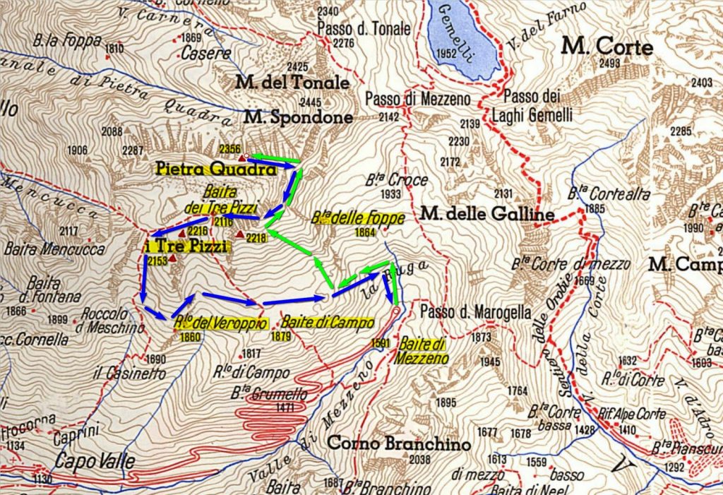 0 Tre Pizzi, Pietra Quadra e Passo di Mezzeno