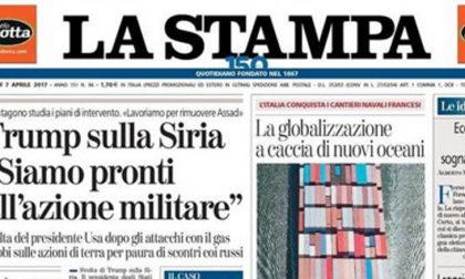 Le prime pagine dei giornali venerdì 7 aprile 2017
