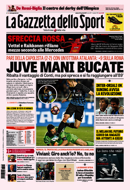 Le prime pagine dei giornali sabato 29 aprile 2017
