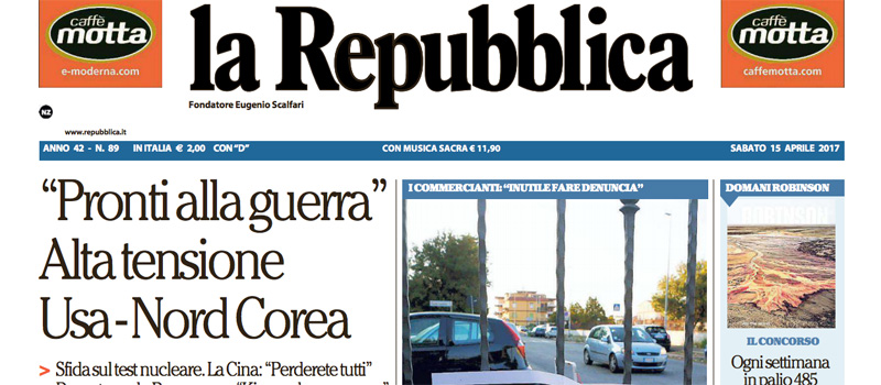 Le prime pagine dei giornali sabato 15 aprile 2017