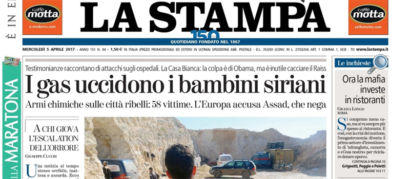Le prime pagine dei giornali mercoledì 5 aprile 2017