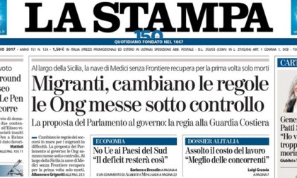 Le prime pagine dei giornali sabato 6 maggio 2017