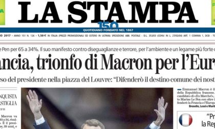Le prime pagine dei giornali lunedì 8 maggio 2017