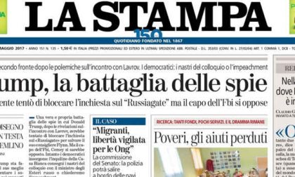 Le prime pagine dei giornali mercoledì 17 maggio 2017