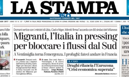 Le prime pagine dei giornali venerdì 19 maggio 2017
