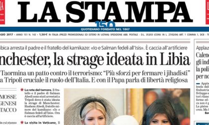 Le prime pagine dei giornali giovedì 25 maggio 2017