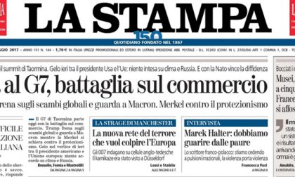 Le prime pagine dei giornali venerdì 26 maggio 2017