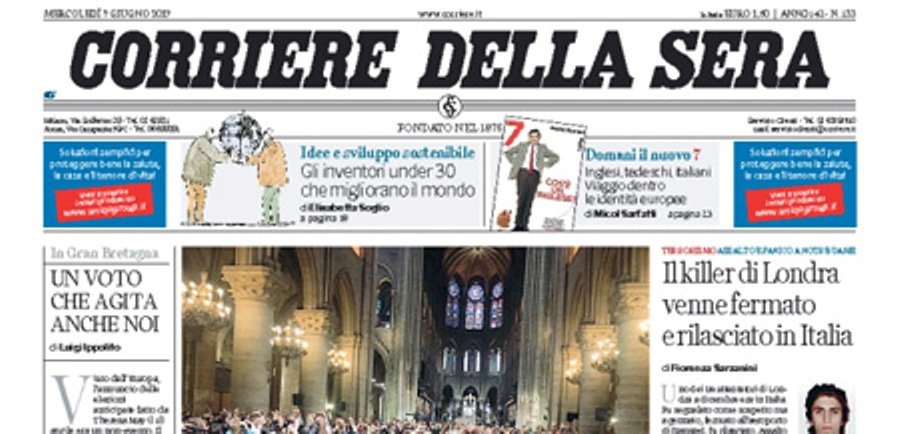 Le prime pagine dei giornali mercoledì 7 giugno 2017
