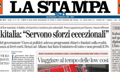 Le prime pagine dei giornali giovedì 1 giugno 2017