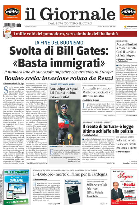 [NAZIONALE - 1] GIORN/INTERNI/PAG-PRIMA ... 06/07/17