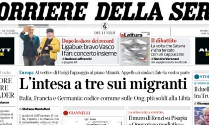 Le prime pagine dei giornali lunedì 3 luglio 2017