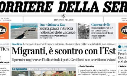 Le prime pagine dei giornali sabato 22 luglio 2017