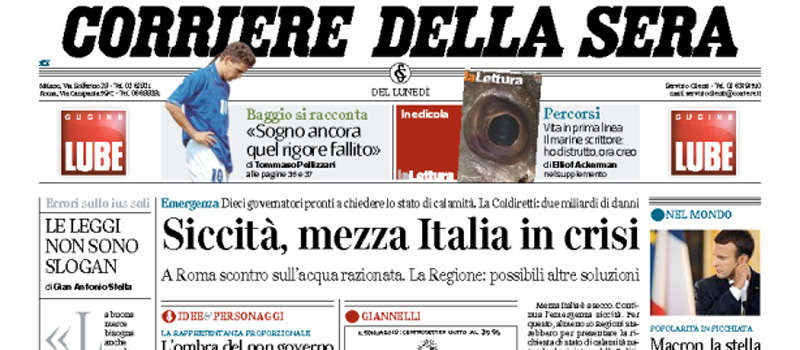 Le prime pagine dei giornali lunedì 24 luglio 2017