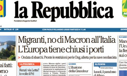Le prime pagine dei giornali giovedì 13 luglio 2017