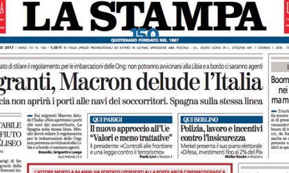 Le prime pagine dei giornali martedì 4 luglio 2017