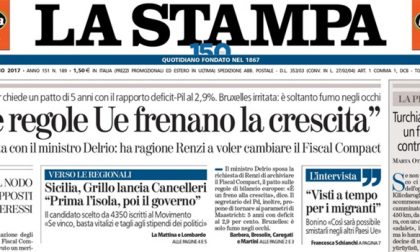Le prime pagine dei giornali lunedì 10 luglio 2017