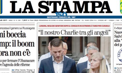 Le prime pagine dei giornali martedì 25 luglio 2017