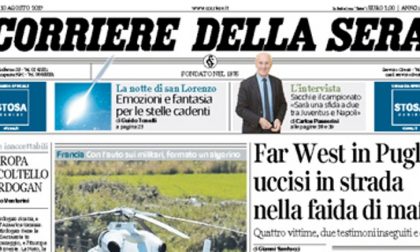 Le prime pagine dei giornali giovedì 10 agosto 2017