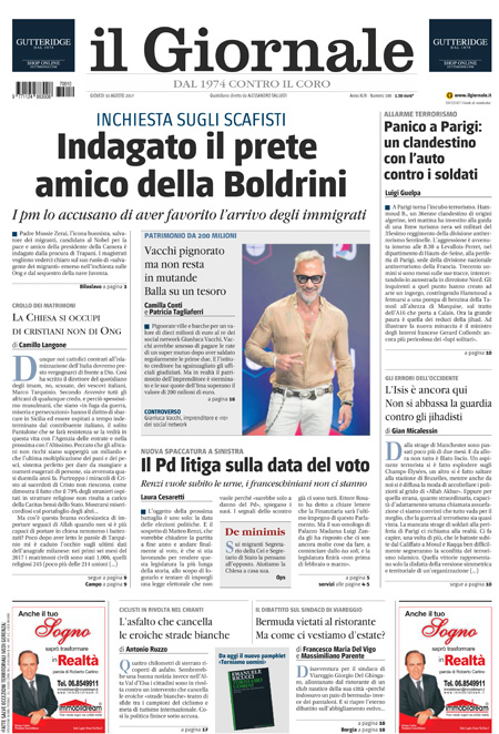 [NAZIONALE - 1] GIORN/INTERNI/PAG-PRIMA ... 10/08/17