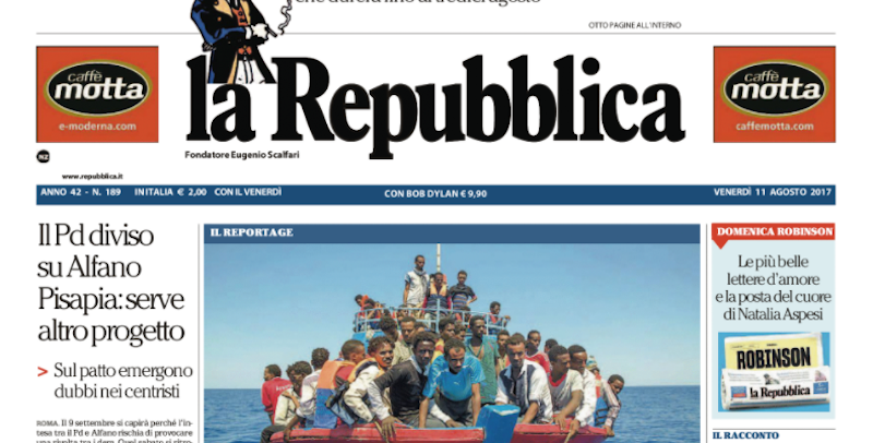 Le prime pagine dei giornali venerdì 11 agosto 2017