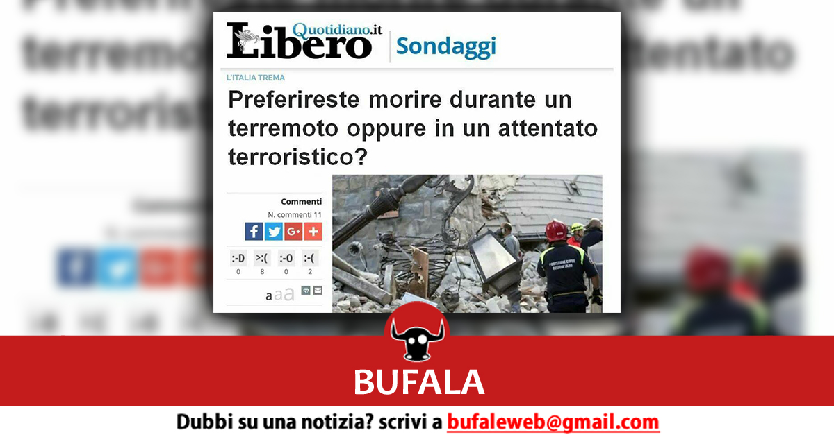 Quattro notizie che non lo erano Tipo il crudele sondaggio di Libero
