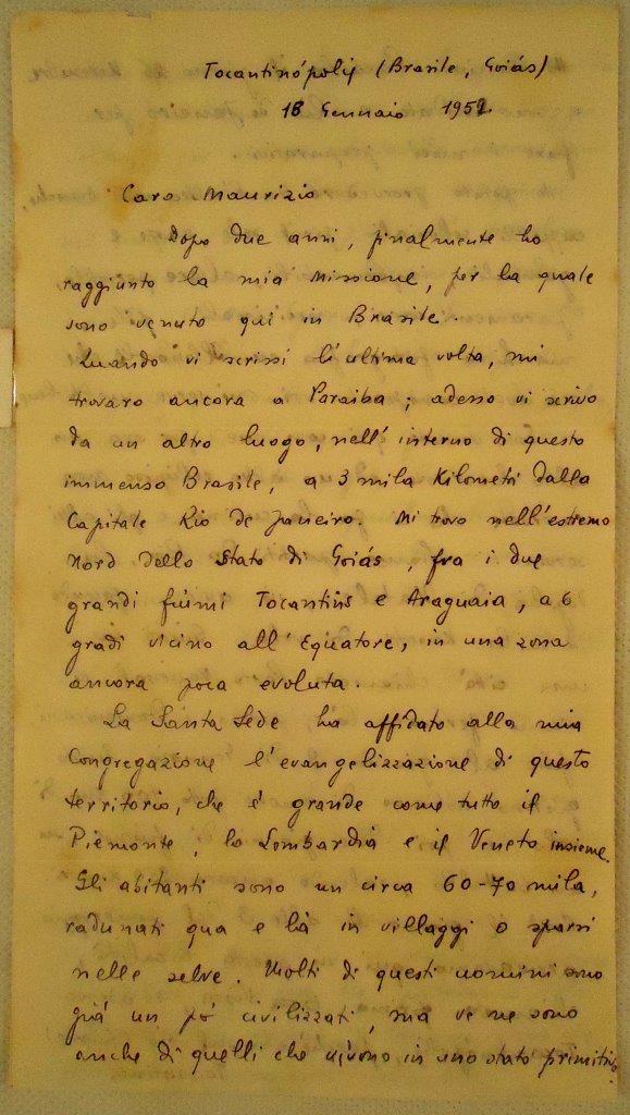 L'ultima lettera di don Egidio dal Brasile