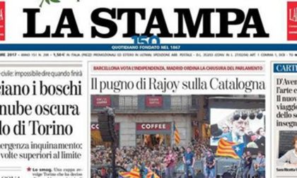 Le prime pagine dei giornali sabato 28 ottobre 2017