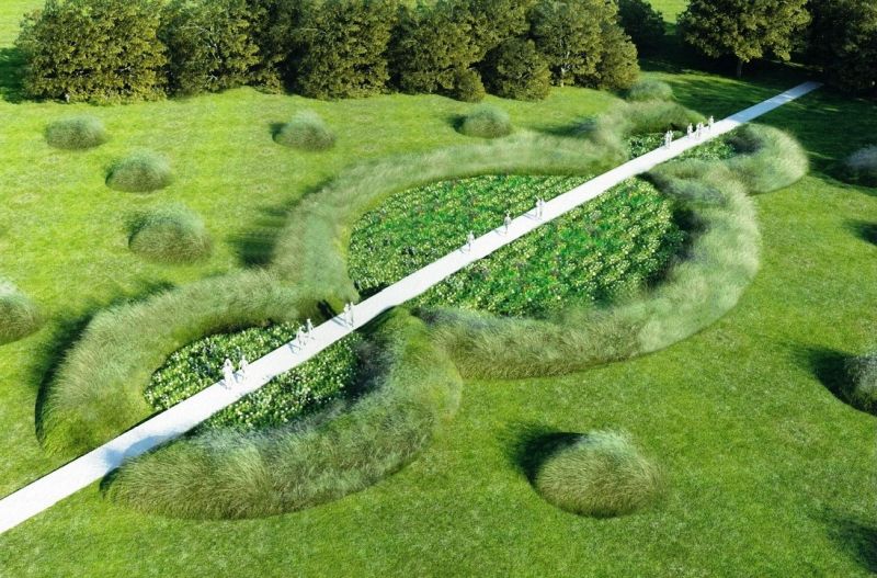 All’ospedale un parco fatto ad arte Opera di Pistoletto con dune e siepi