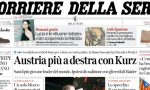 Le prime pagine dei giornali lunedì 16 ottobre 2017