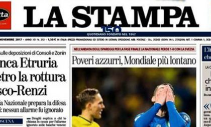 Le prime pagine dei giornali sabato 11 novembre 2017