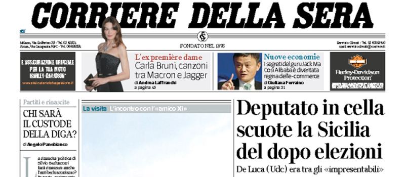 Le prime pagine dei giornali giovedì 9 novembre 2017