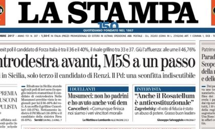 Le prime pagine dei giornali lunedì 6 novembre 2017